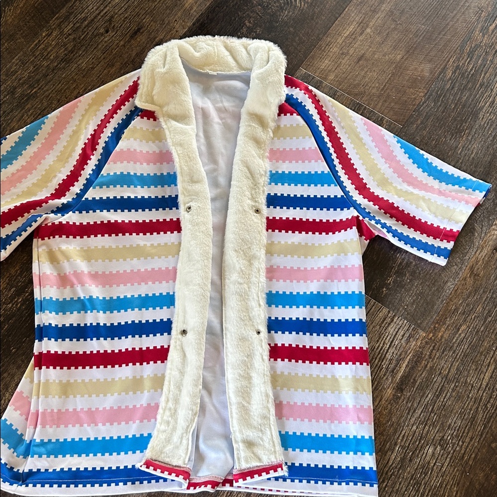 Barbie Allan Halloween shirt with fur Striped Short Sleeve Shirt Mens Adult 2X